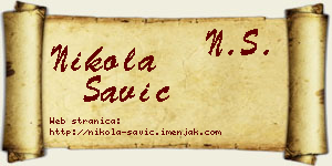 Nikola Savić vizit kartica